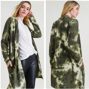 Green tie-Dye cardigan